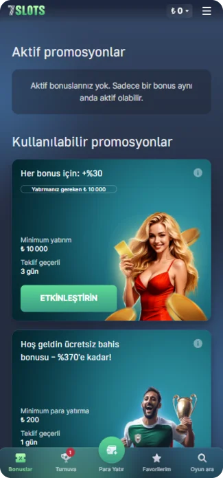 7 Slots Bonuslar