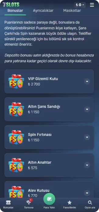 7 Slots Mağaza
